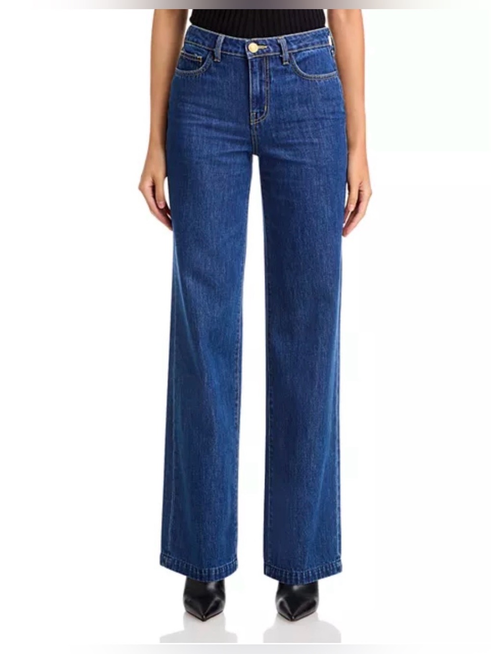 L’AGENCE Clayton Wide Leg High Rise 100% Cotton Jeans Size 27 - Picture 6 of 9